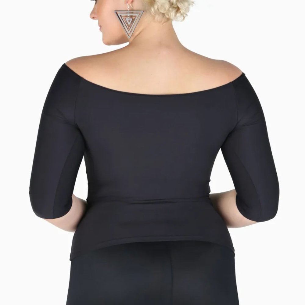 BlackMilk Matte 3/4 Sleeve Off the Shoulder Top Limited - Picture 6 of 7